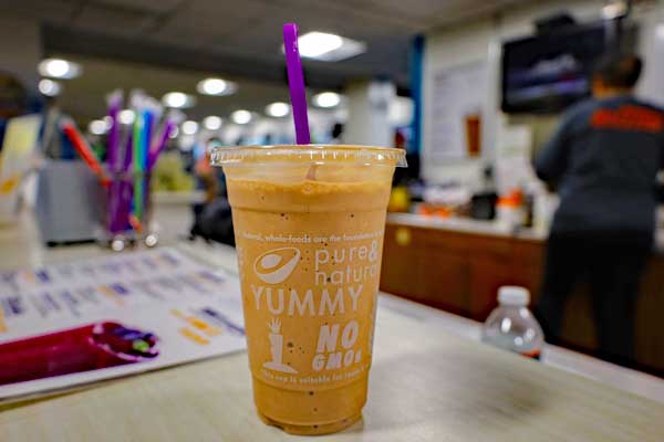health shake from the juice bar at Ellis Athletic Center